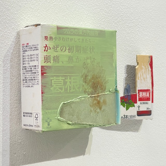 青野文昭｜《なおす・代用・合体・連鎖・地縛「薄緑欠片の補完と葛根湯の脱出」2025》