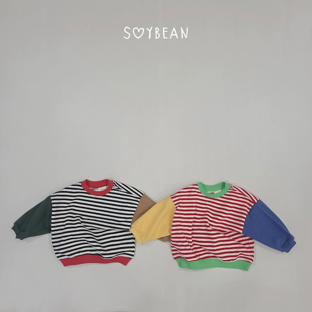 【取寄】soybean|stripe crayon mtm|ボーダークレヨンスウェット|XS-JM|kids&jr|26 autumn