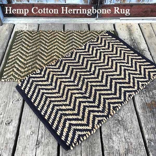 Hemp Cotton Herringbone Rug ヘンプコットンヘリンボーンラグ 全2色 玄関マット DETAIL