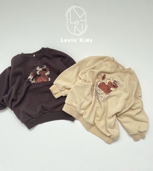 【Lovin'】ファニーベアスウェット ブラウン 110~130cm
