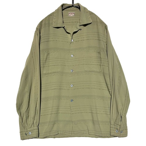 [McGREGOR - Made In USA] Vintage Rayon Open Collar Shirt [1960s-] Vintage Rayon Shirt