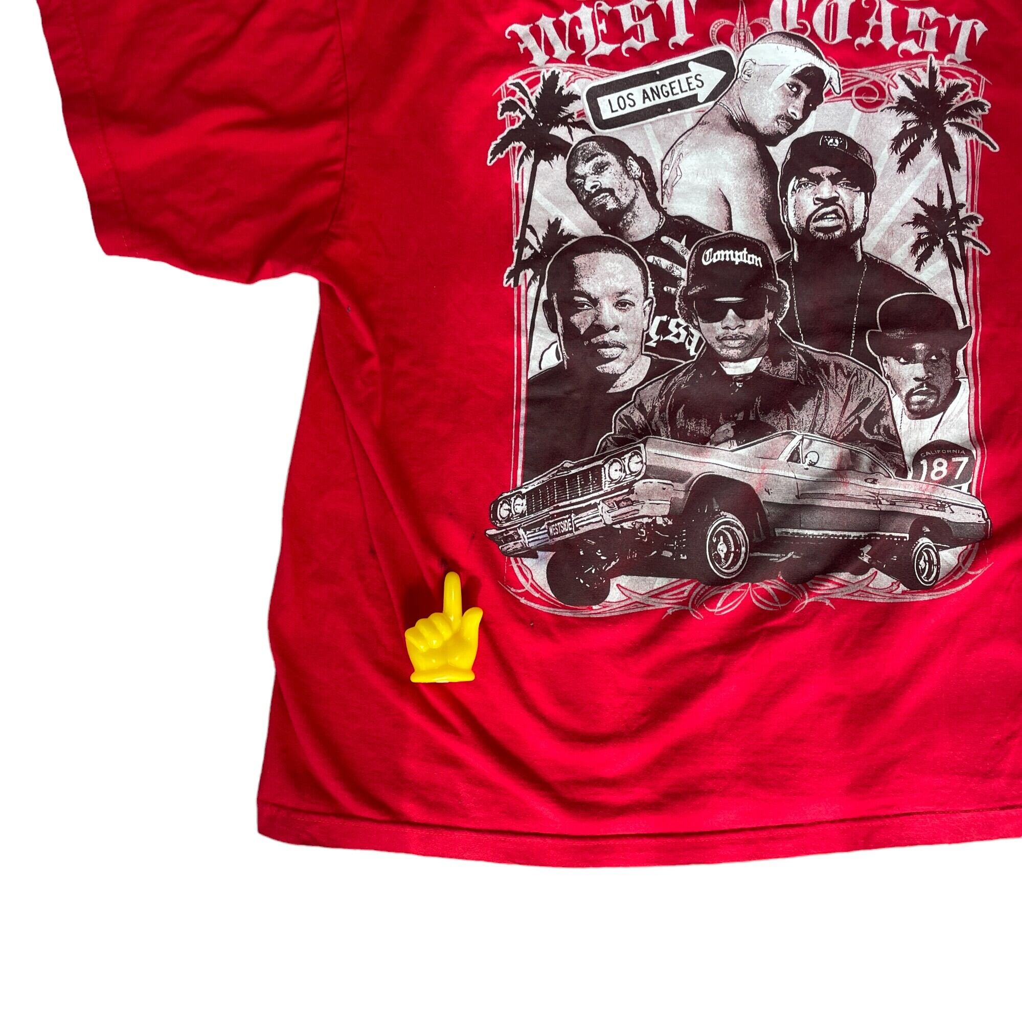 WEST SIDE 2PAC スヌープドッグ Dr. DRE Tシャツ 赤 2XLサイズ | The 