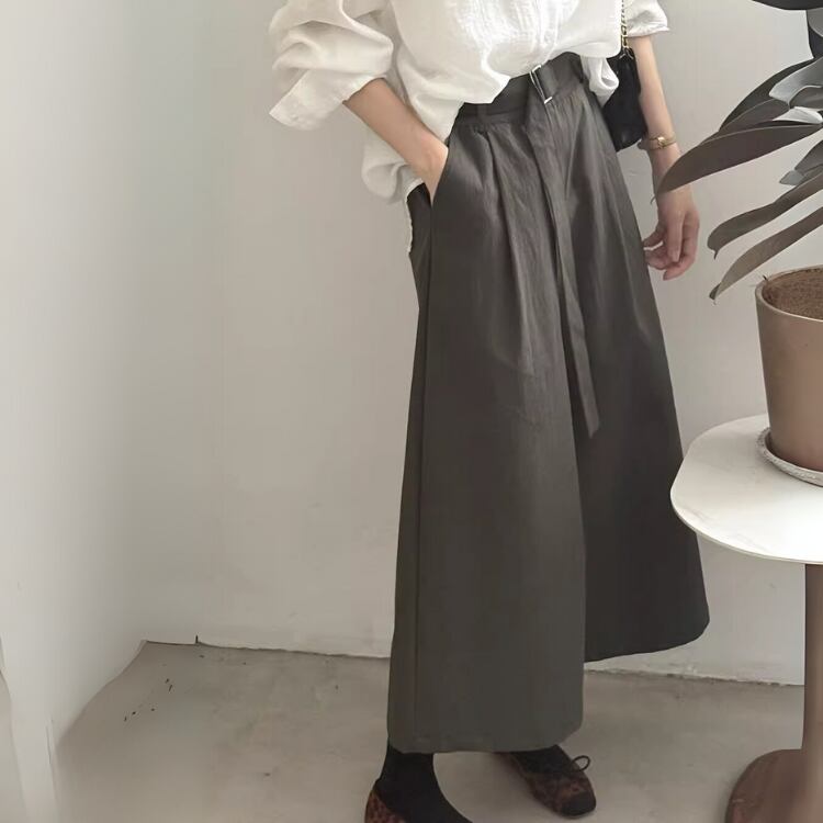 タックフレア クロップドワイドパンツ 3col N00218