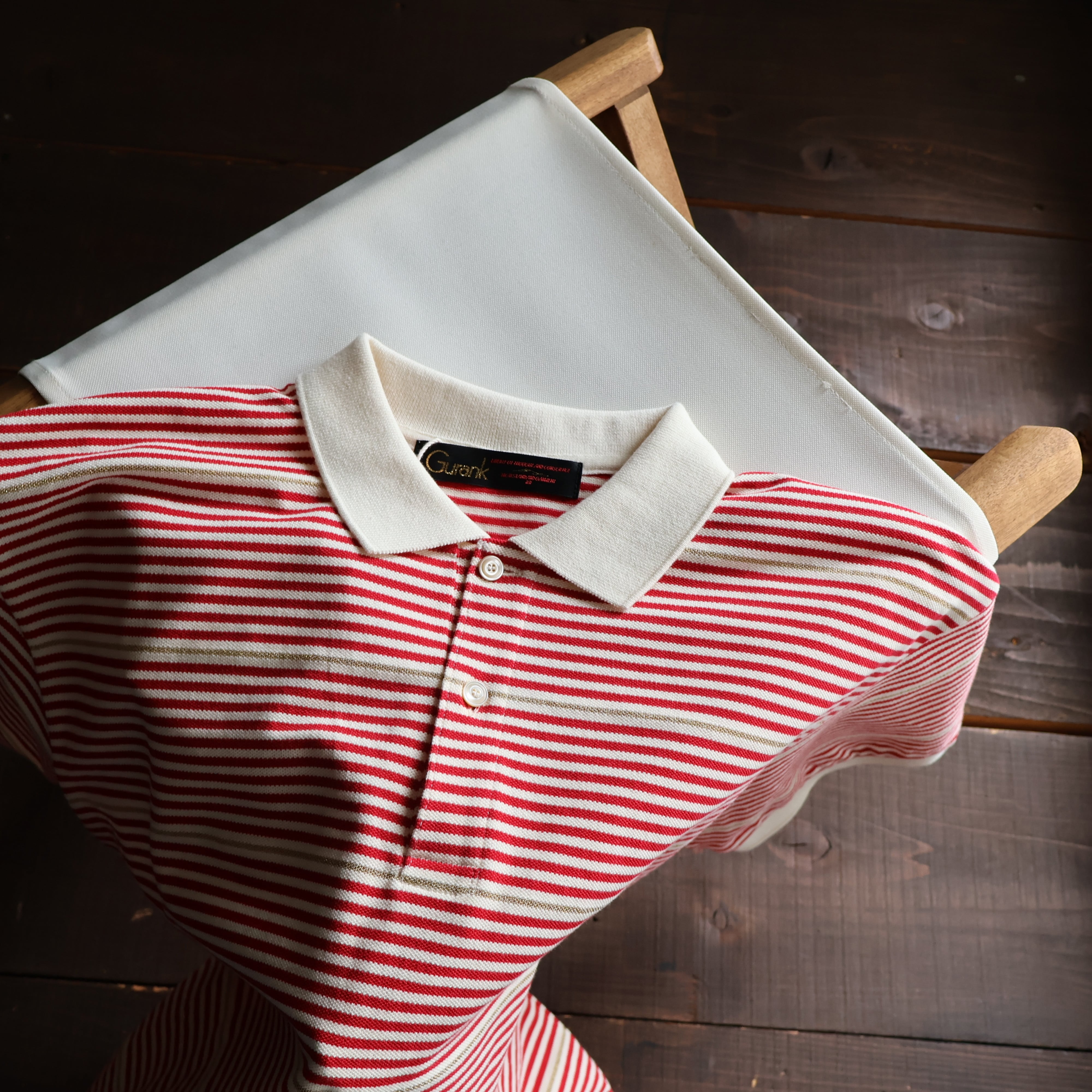Gurank “ SS Border polo shirts ( Red )” | H.inch/アッシュインチ