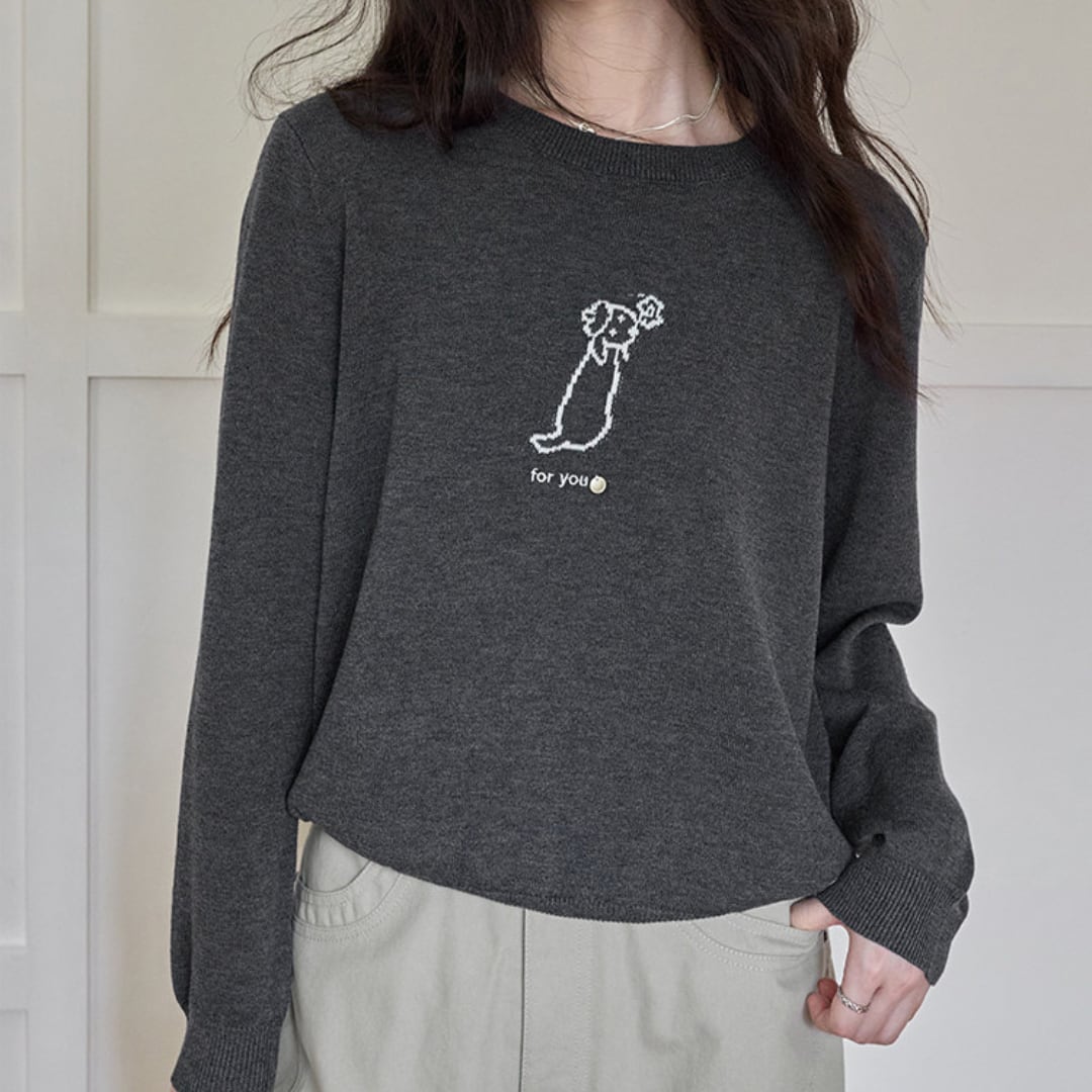 one point knit pullover