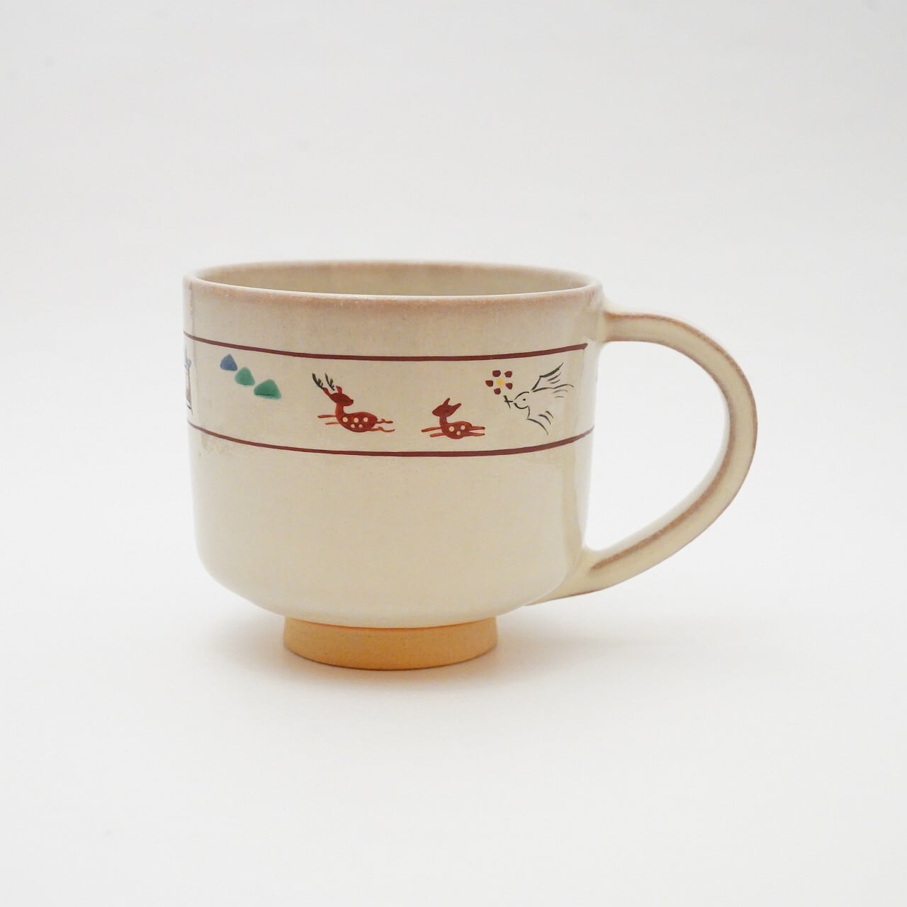 赤膚焼 大塩まな】奈良絵コーヒーカップ | ろにせら ギャラリーと雑貨