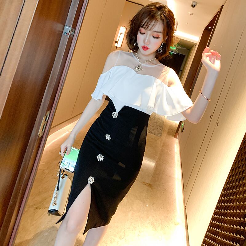 メッシュトップス バックルスカート スプリング 春物 ステッチ MIUCO64915156678