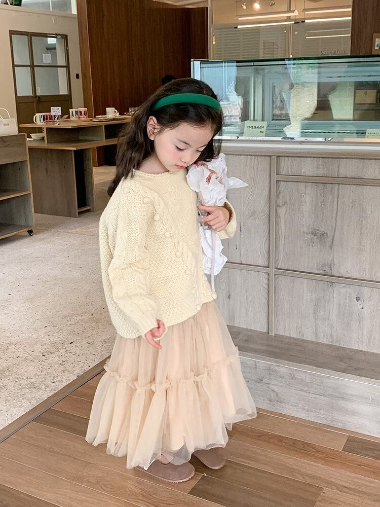 送料無料☆予約商品】チュールロングスカート 秋冬 ニット ベビー