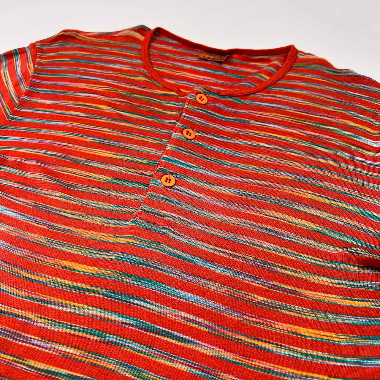 ミッソーニ MISSONI イタリア製 ボーダー柄 ヘンリーネック 半袖Tシャツ カットソー サイズ S /レディース/エルビス