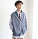MEIAS  “ LINEN MIX ZIP VEST ( Bule Mix )”