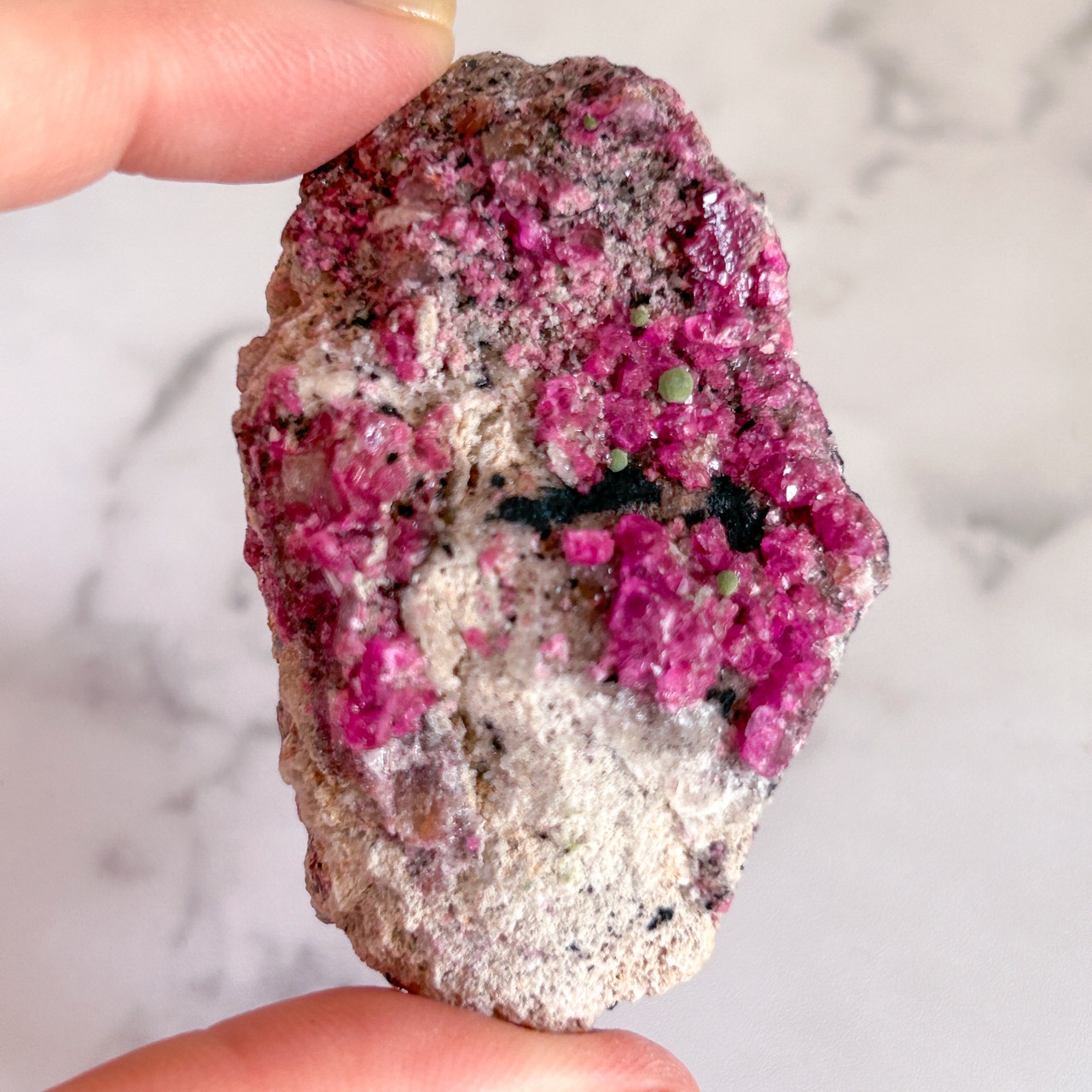 ピンクコバルトカルサイト with マラカイトA