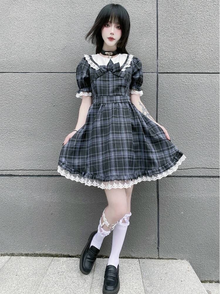 【極美品】クリーニング済　ワンダーファクトリー　卒服 140㎝ チェック柄 ATK.LADY】O112 タータンチェック グリン ダークグリーン ビックカラー
