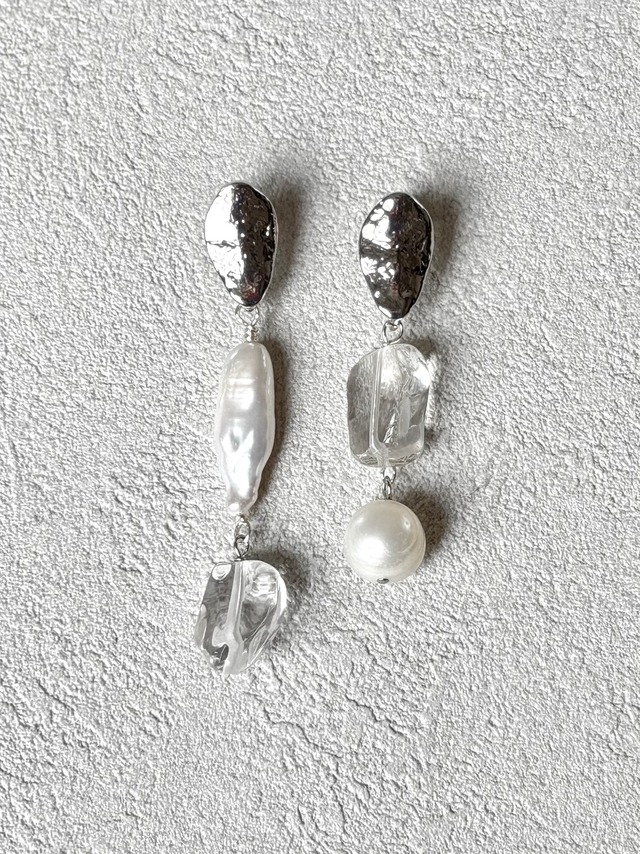 Aqua asymmetrical earrings