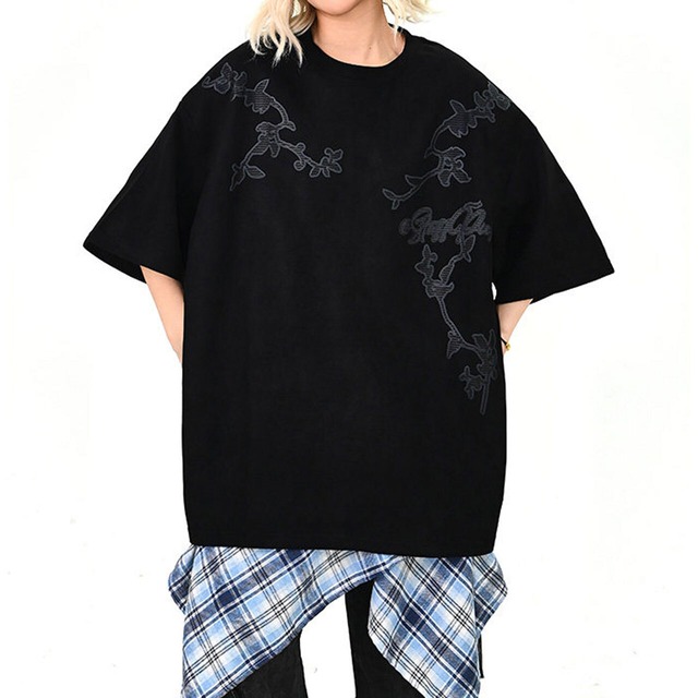 グラフィックアウトラインルーズシルエットTシャツ 2col R01692