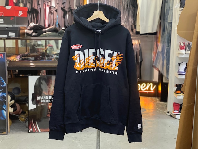 DIESEL 20AW × GR8 × FR2 D8.8-FR-SW07 HOODIE BLACK XL 100JI9170