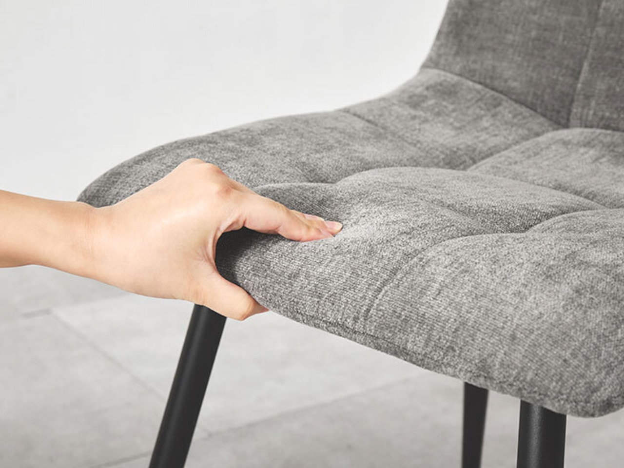 120×75cmカフェテーブル5点セット 大理石調 【チェア:グレー】・画像19