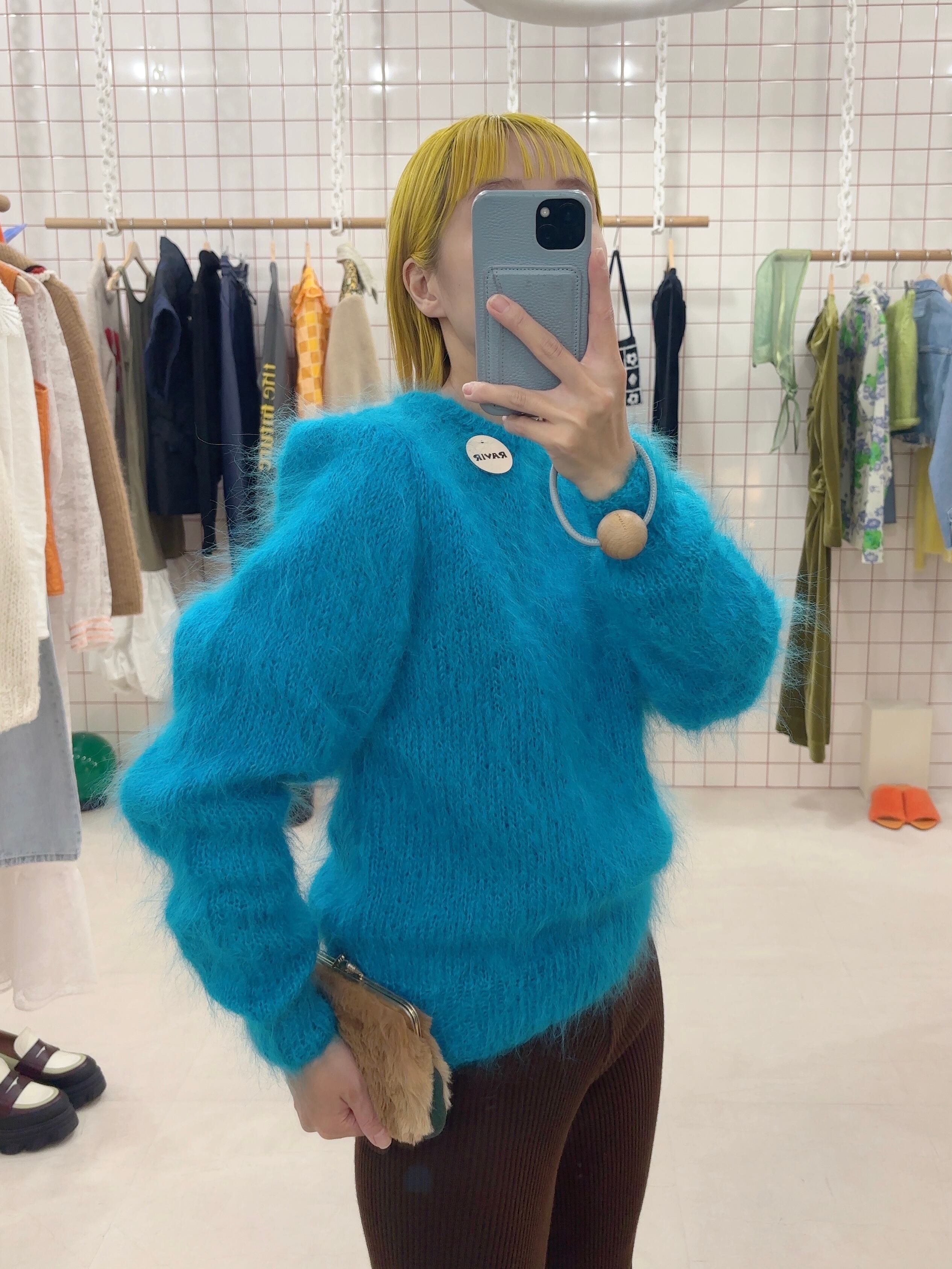 blue mohair knit