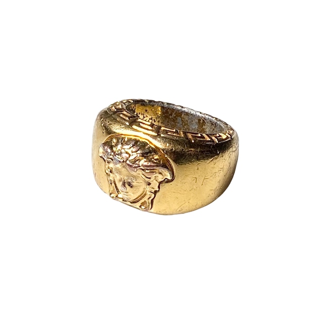 VERSACE gold color metal chunky ring “Medusa”