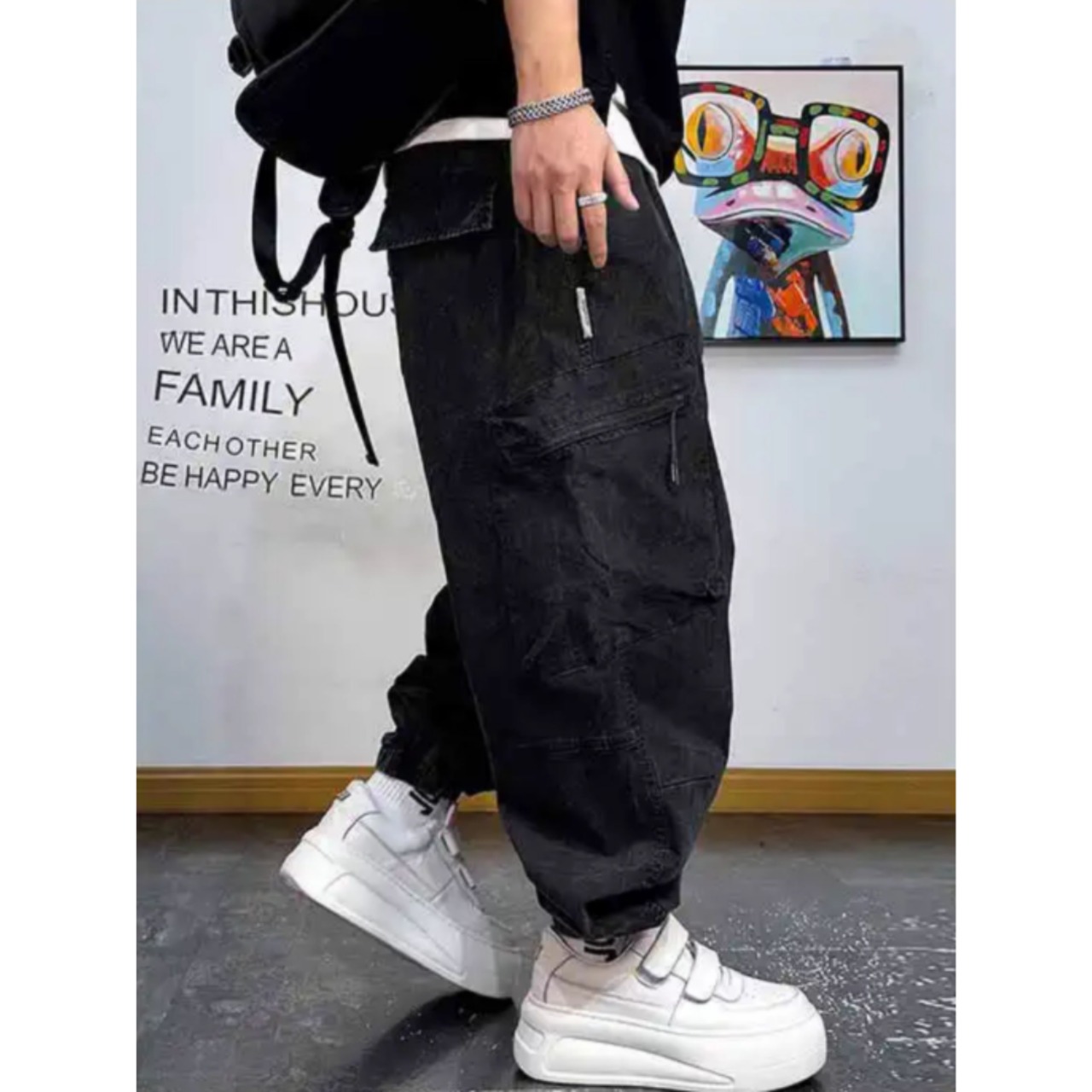 Buckle strap cargo jogger pants 1099 - 8