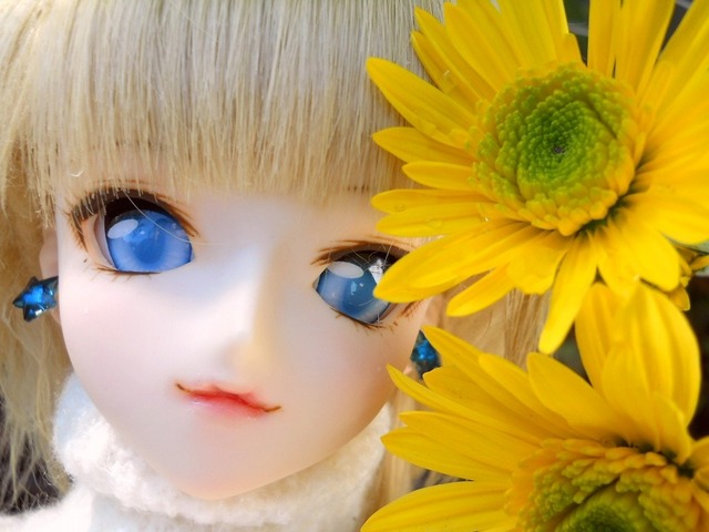 22mmレジンアイ　玻璃(ガラス)色の夢　青　#7　半球ベース