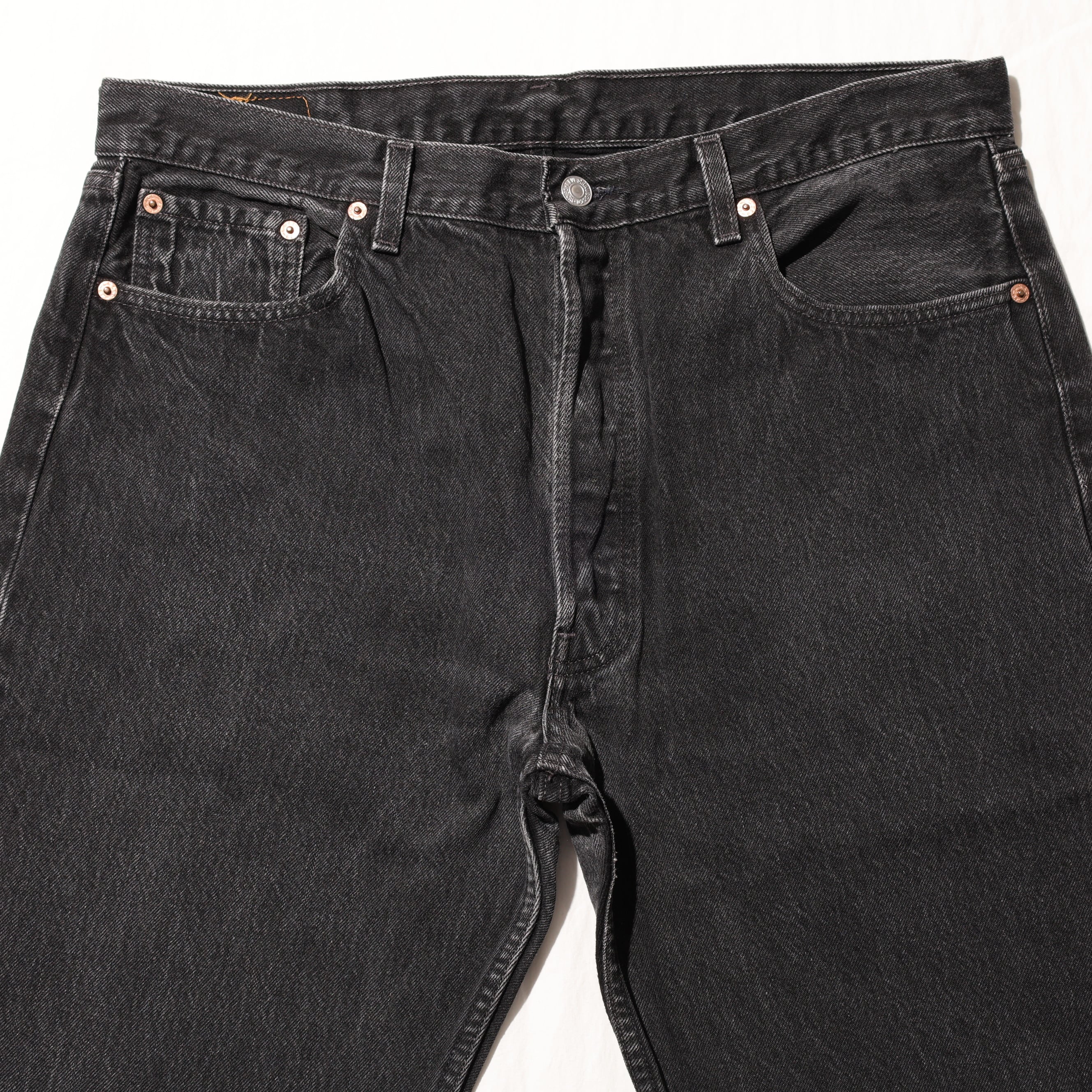 【雰囲気◎】Levi's 96年製 501 USA製 ブラック W38 美品 38×30 Levi's 501 USA 96年 サルファーブラックデニムパンツ