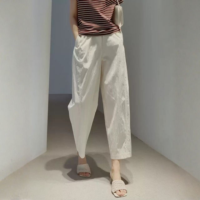 しわ加工 コンフォートバルーンパンツ 4color W01579