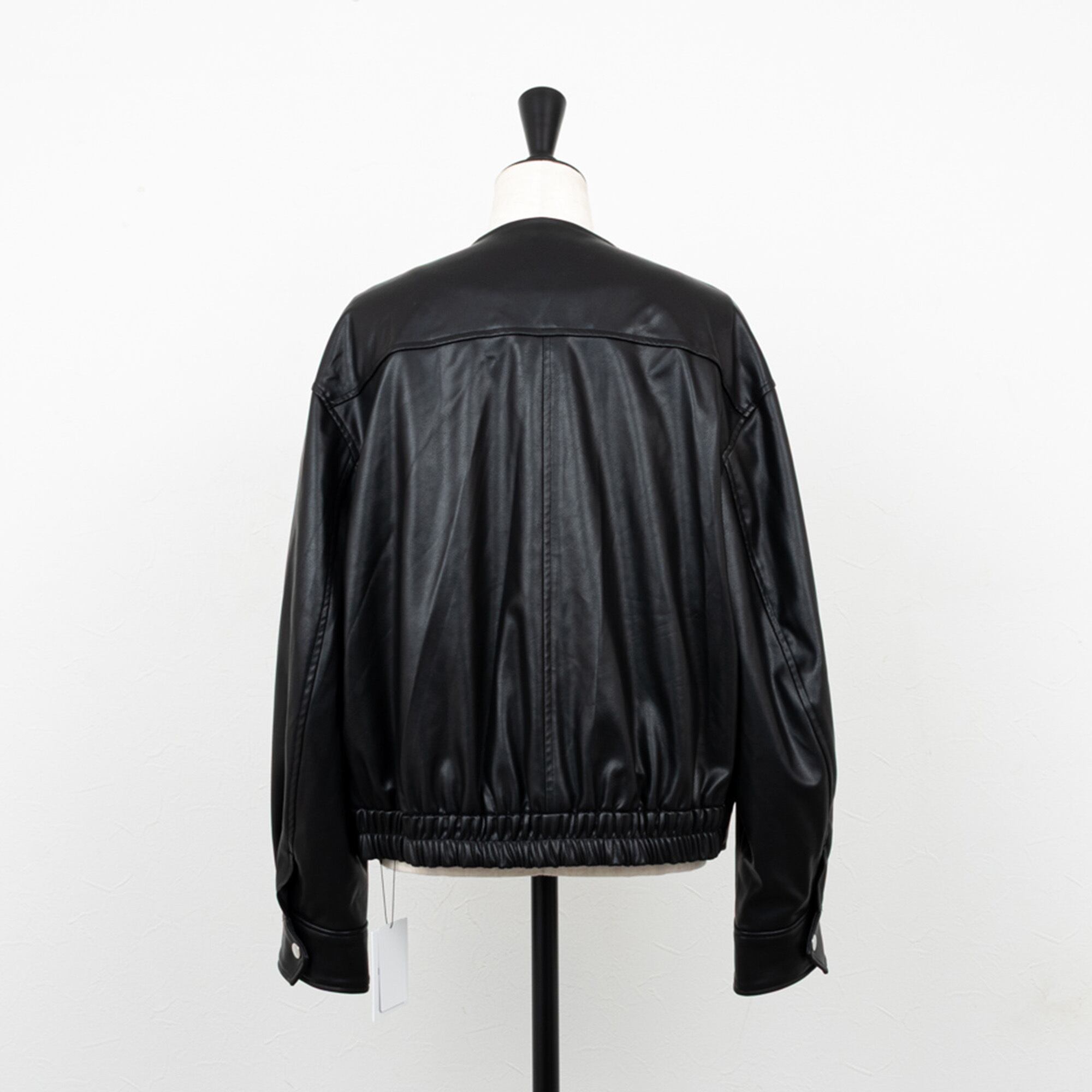 MICA&DEAL／マイカアンドディール】フェイクレザーノーカラーブルゾン