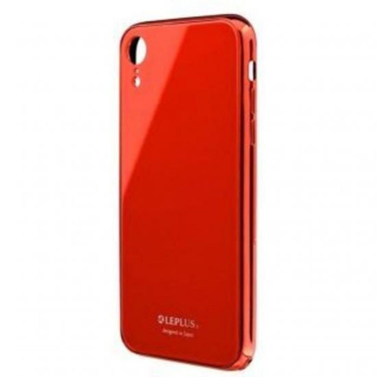 iPhone XR 背面ガラスシェルケース SHELL GLASS PREMIUM 硬度9H メタリックフレーム レッド