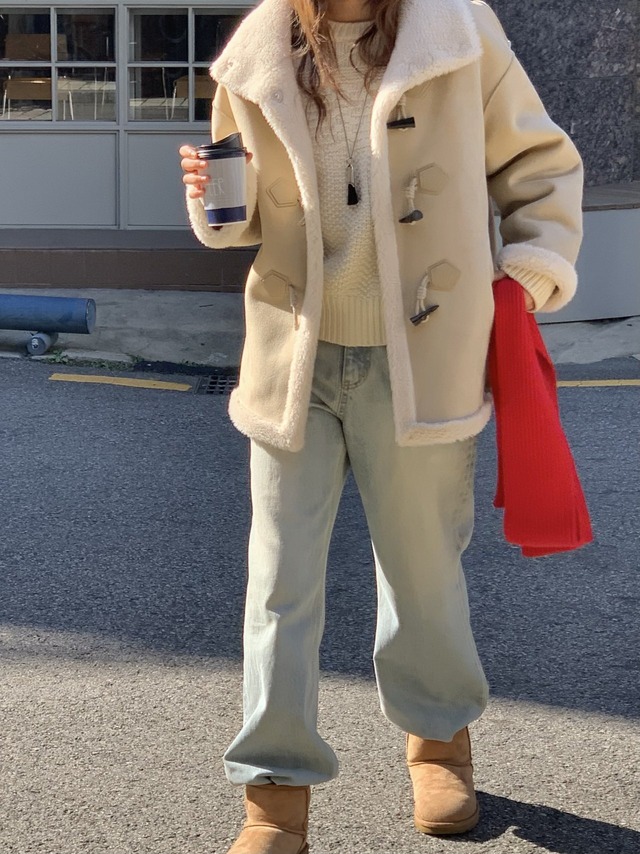 (verveine)  high-neck duffle reversible shearing mustang