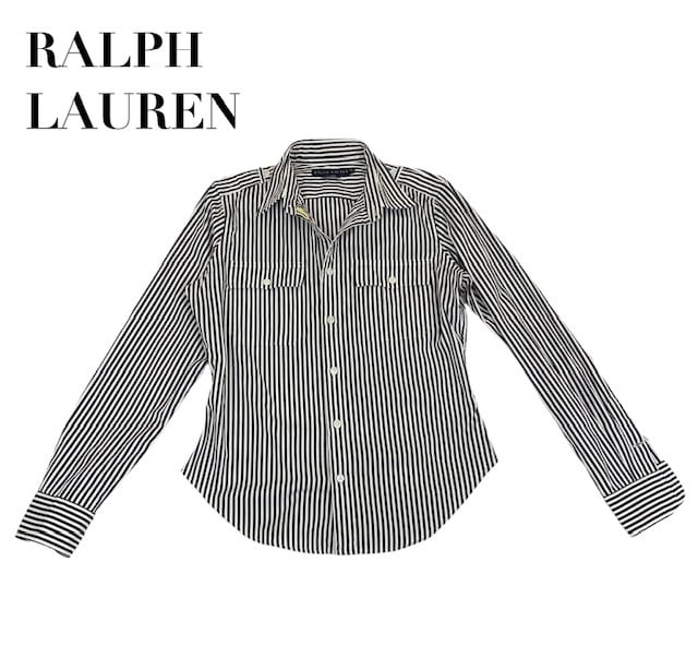 中古 ラルフローレン RALPH LAUREN 長袖 シャツブラウス ストライプ柄