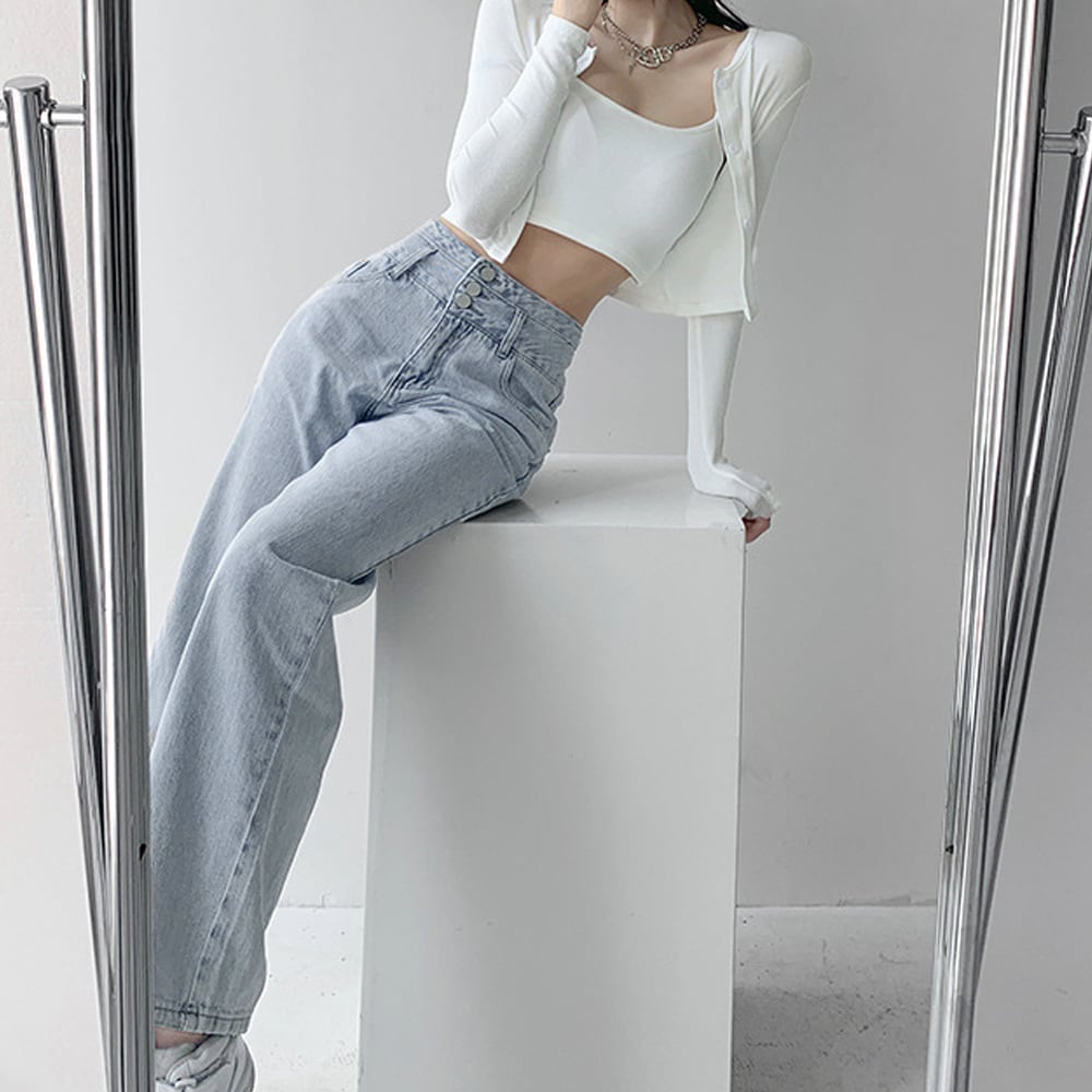 デニム パンツ レディース 韓国 ストレート ジーンズ 大人 カジュアル おしゃれ ストリート ハイウエスト シンプル 大人可愛い 大人女子