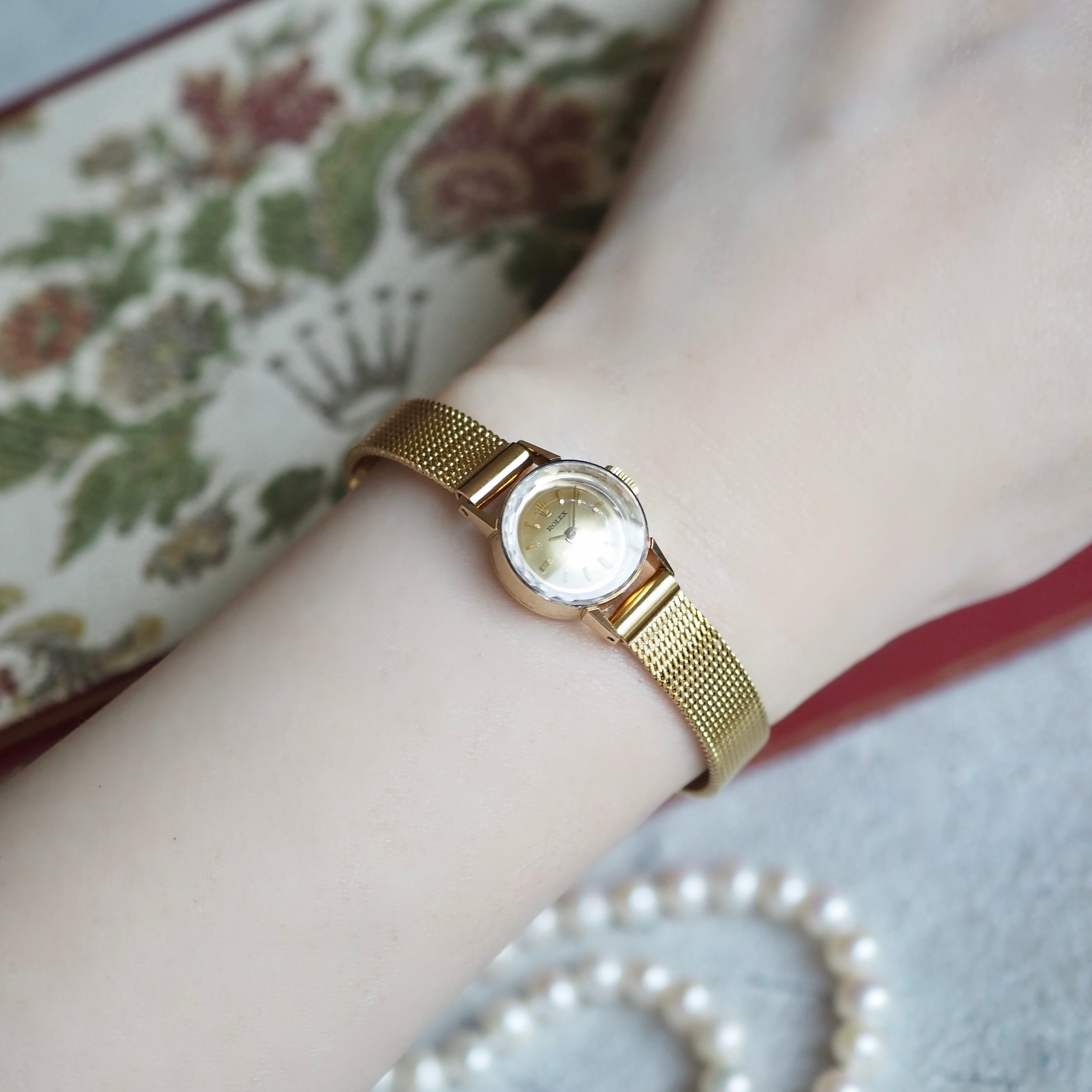 OH済 ROLEX ロレックス precision サファイアカットガラス ドレス