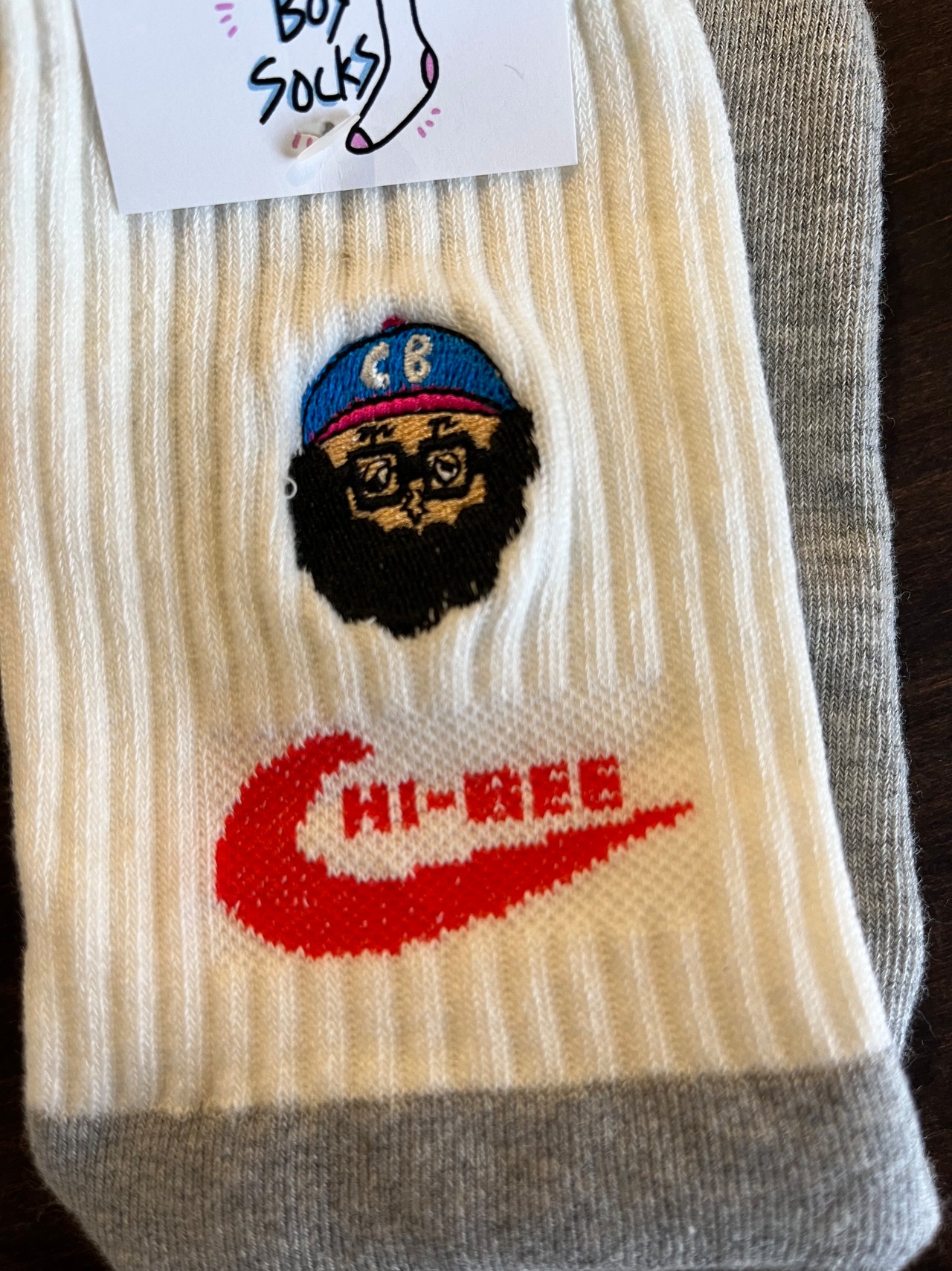 chi-bee ビューンソックス　グレー/ホワイト