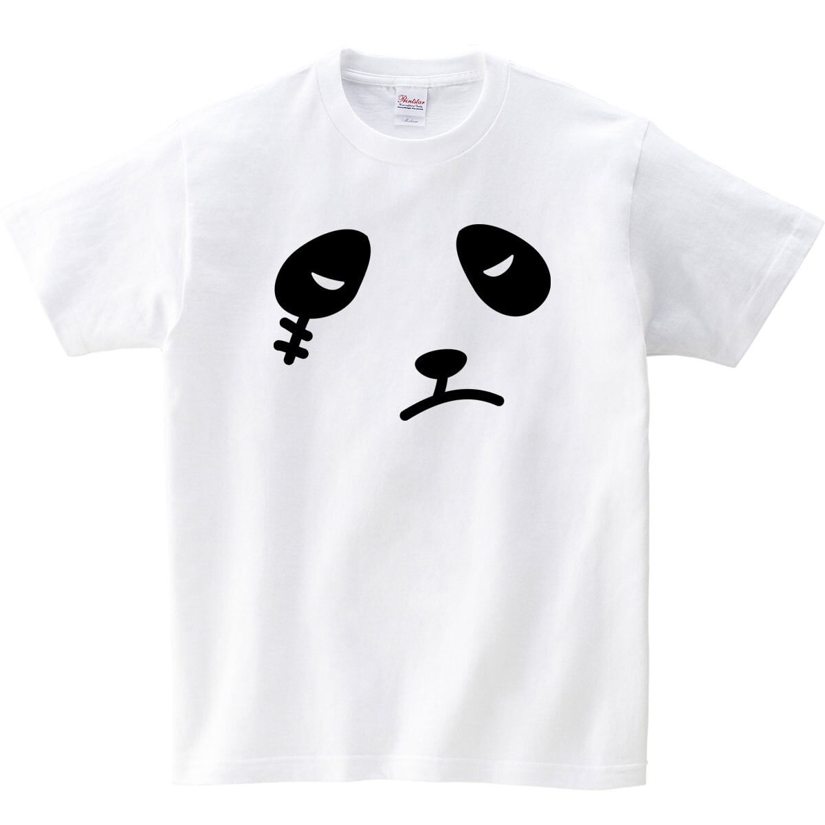 悪パンダ FC07 手描きおバカTシャツ おもしろ顔のデカ顔T おもしろtシャツ