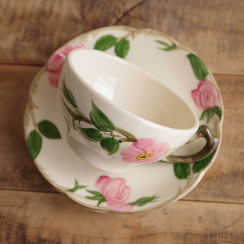 フランシスカン デザートローズ ピンク 薔薇 花柄 ティーカップ 