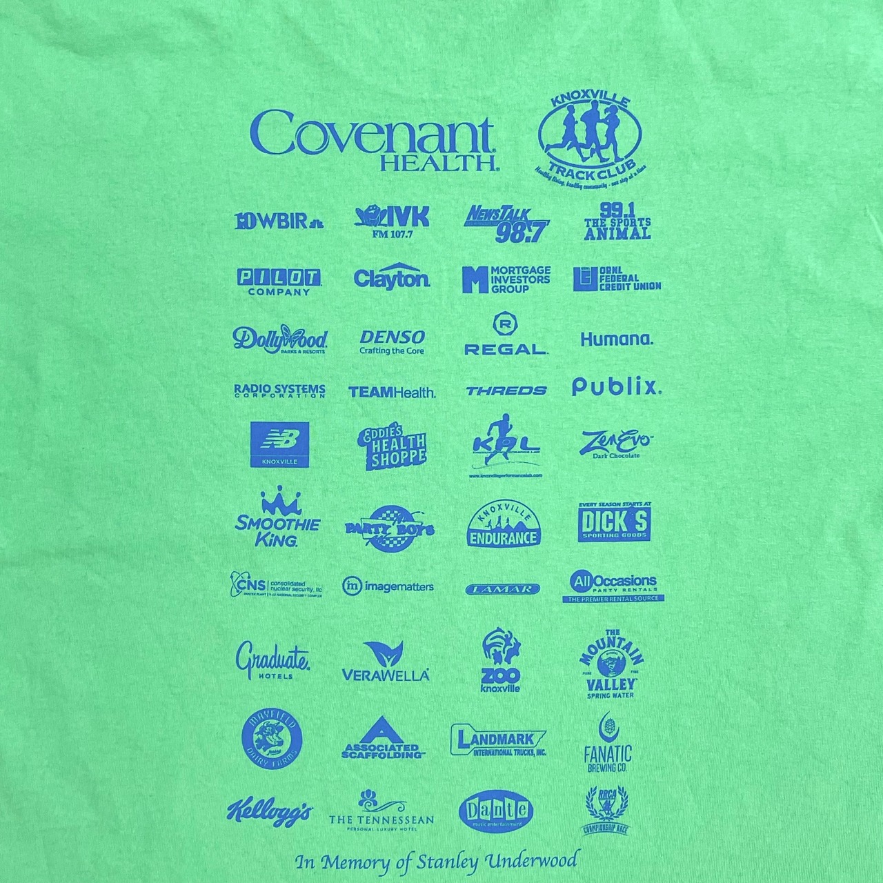 【USA古着】マラソン大会 Tシャツ KNOXVILLE MARATHON ノックスビルマラソン イベント系 ビッグサイズ バックプリント ロゴ スポンサー 企業ロゴ ライトグリーン ミント半袖 US古着