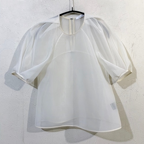 PHEENY フィーニー 21SS Seer double knit tucked sleeve top シアートップス アイボリー F 【代官山k09】