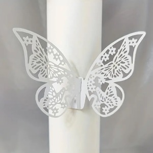 ＜蝶と鳥＞繊細なレースのネームカードとナプキンリング