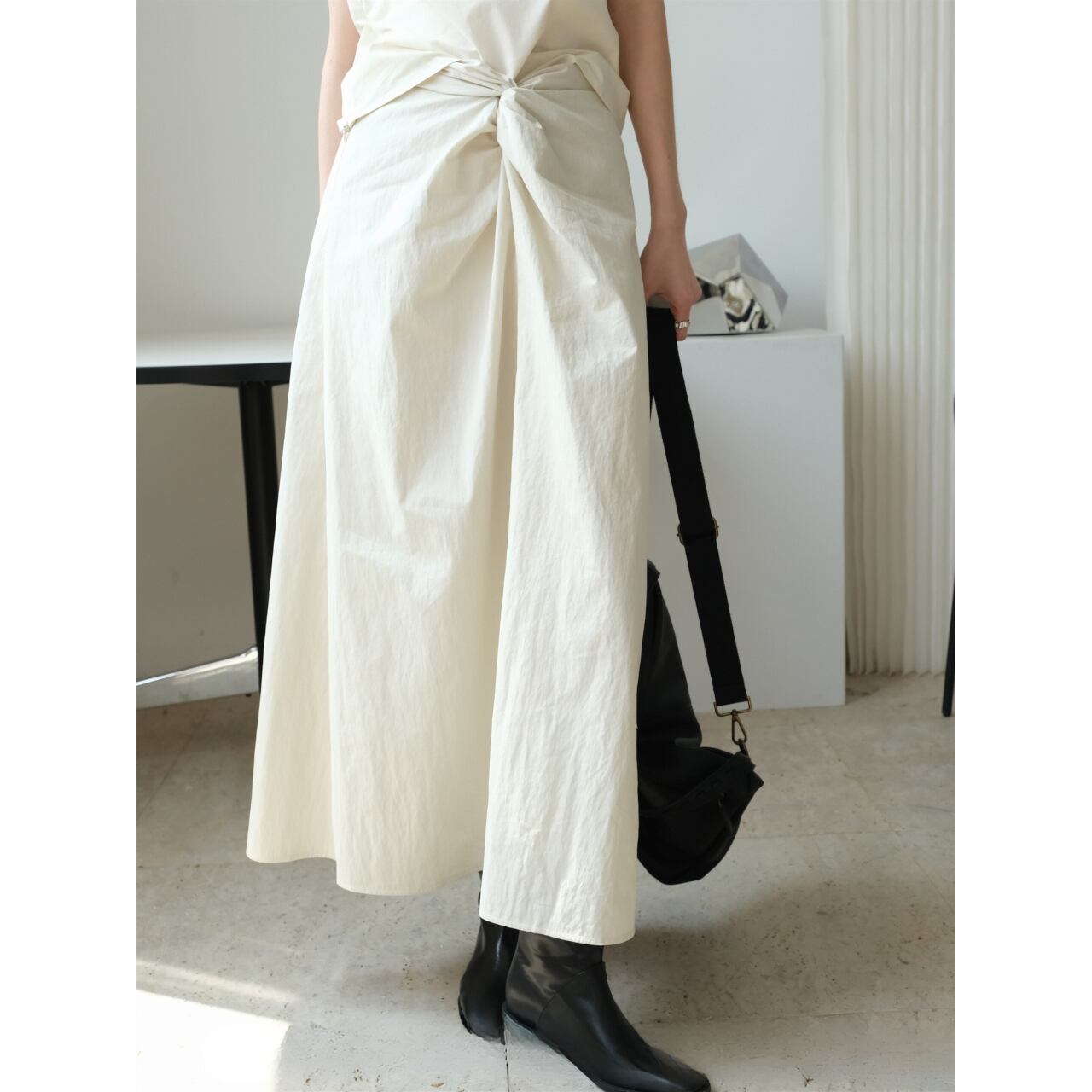 ツイストフレアロングスカート R00361