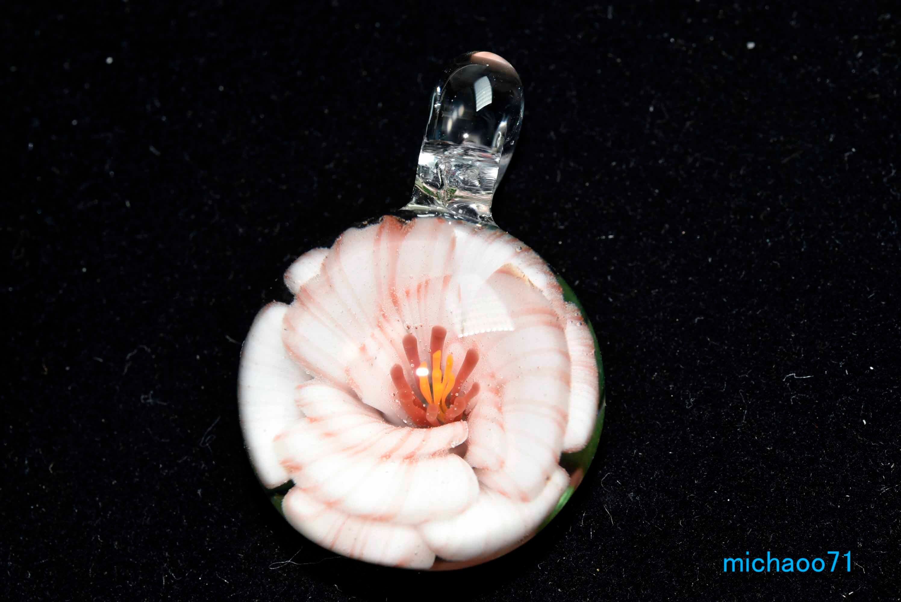 花模様 ガラスペンダント フラワー ガラスのペンダントトップ 12141-P21 GLASS FLOWER 透き通っ