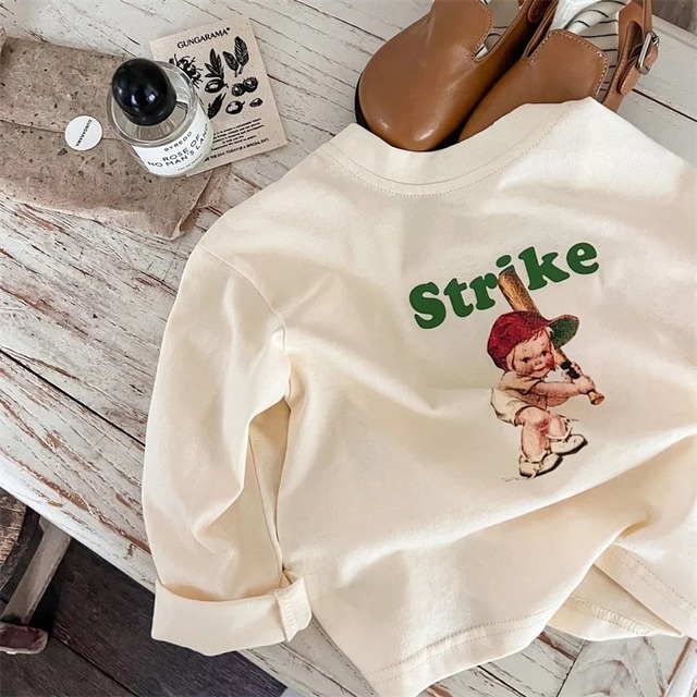 長袖シャツ / レトロ / プリント / 女の子 / 男の子 / ~140( A・B )