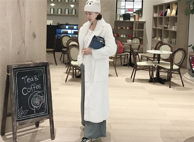 新作 冬 ロングセクション ファー コート 模造ヒル 中・長セクション 薄い エレガントトップス