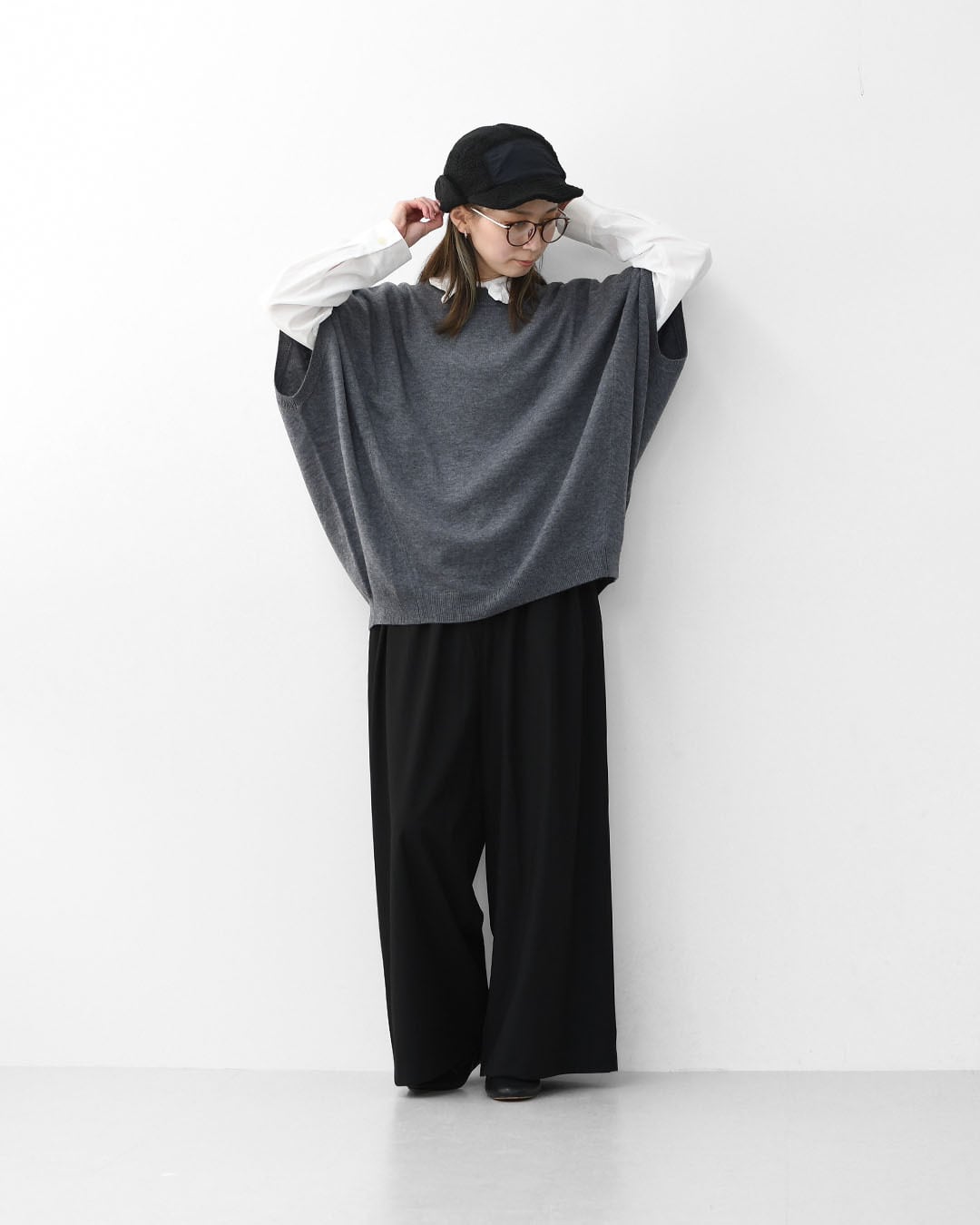 mizuiro ind [ミズイロ インド] cocoon wide vest [4-220104] コクーン