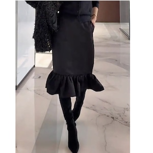 ruffle mermaid skirt<sk3368>