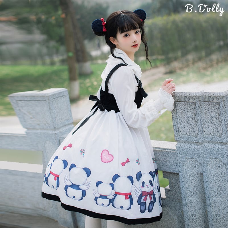 手数料安い パンダ メイド スペシャル ワンピース セット ロリータ ひざ丈ワンピース Www Marinemastertrailers Com