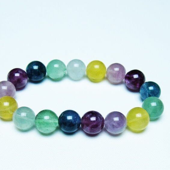 フローライト ブレスレット 12mm 蛍石 螢石 ブレス 一点物 メール便可 [M便 1/10] 111-45700