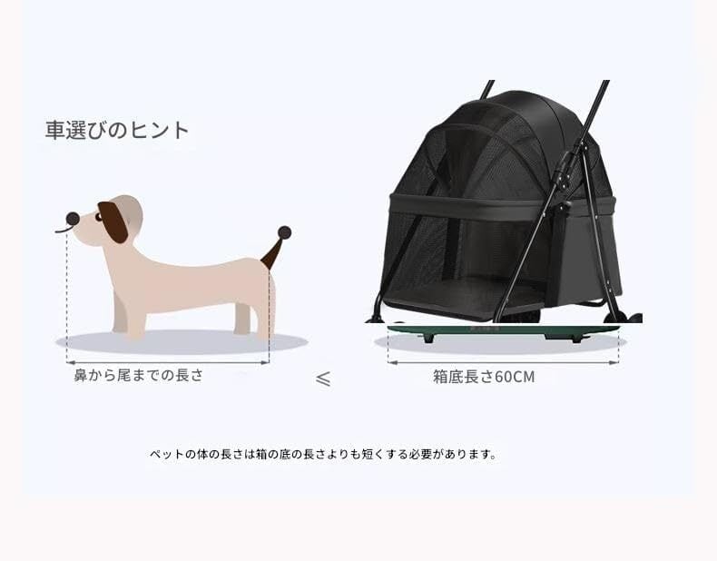 Bitcuem ペットカート 犬 バギー 4輪 犬用カート 小型犬 中型犬 猫