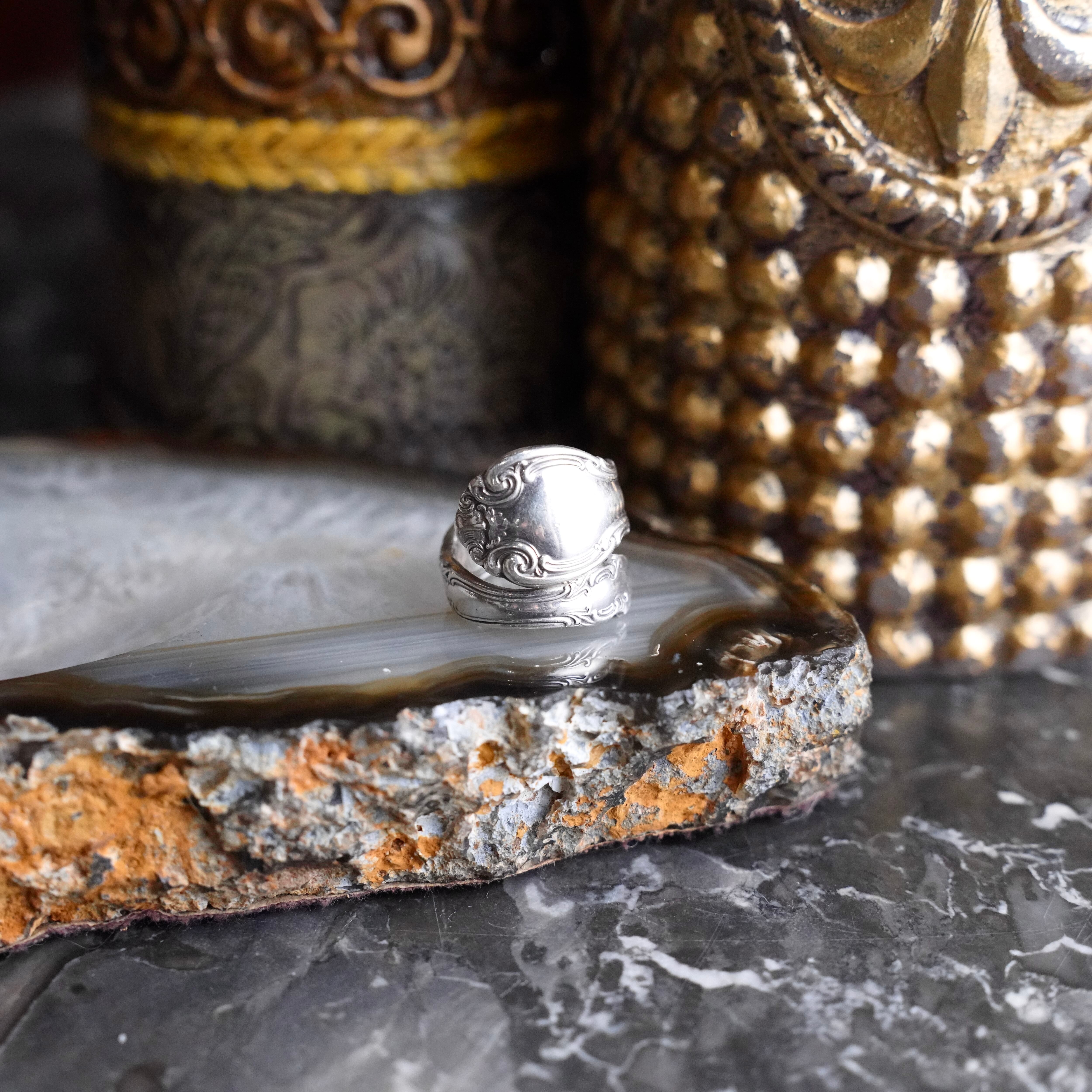 50's USA VINTAGE ALVIN FRENCH SCROLL CUTLARY SILVER RING/50年代 50's USA VINTAGE ALVIN FRENCH SCROLL CUTLARY SILVER RING/50年代