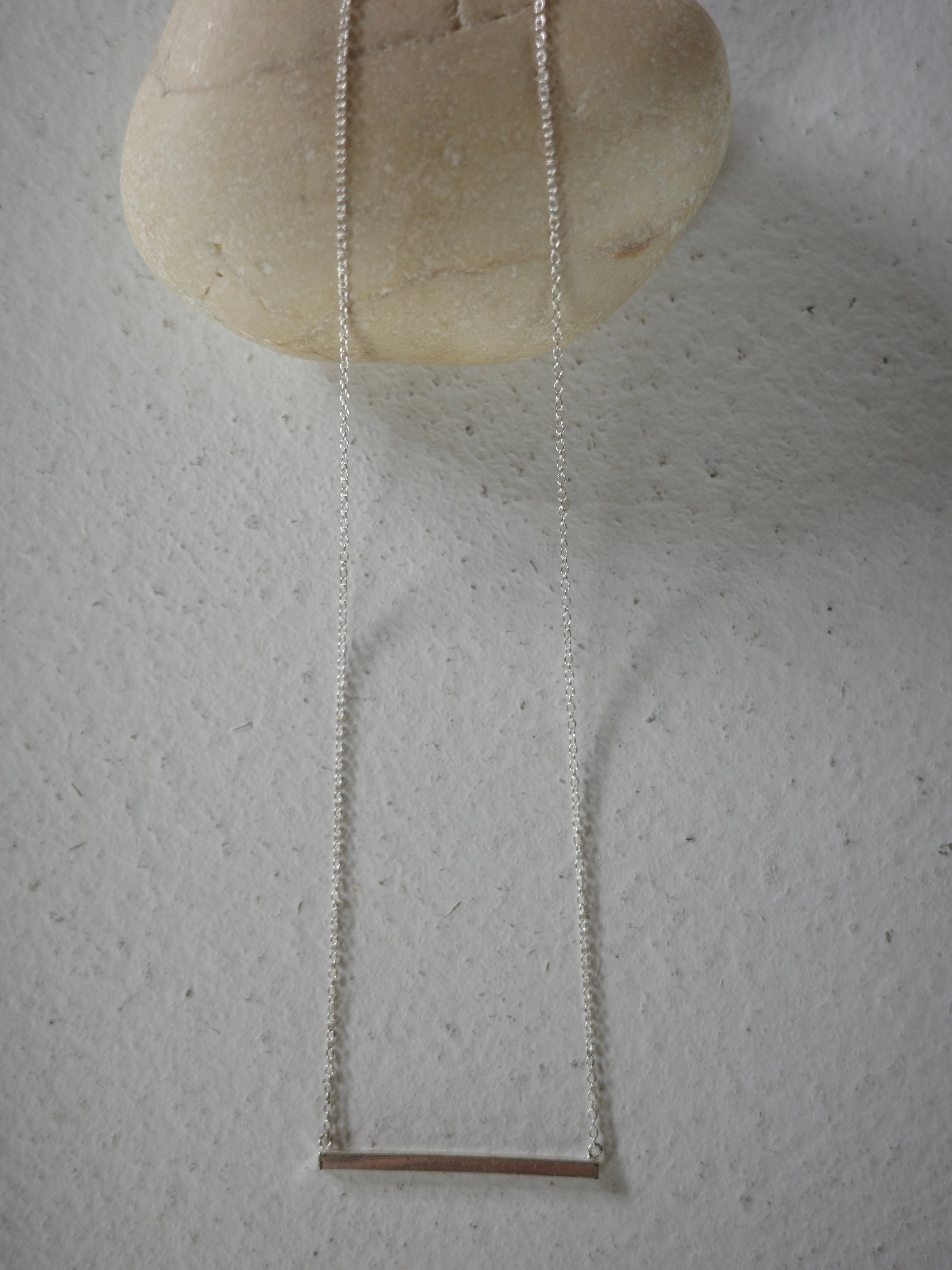 〈vintage silver925〉simple bar necklace