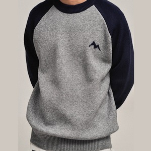 コントラスト ラグランスリーブ ニット A1766